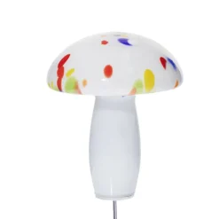 Kugeln & Zapfen^Art Glass Glas-Pilz 18cm Gartenflair inkl. Stab