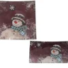 Teller & Platten|Weihnachten^Cristalica Glasplatte rot mit Schneemann, Glasschale Teller Tischdeko Handmade