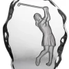 Pokal & Glasblock^Cristalica Glaspokal Golfspielerin Frau Bleikristall teilmattiert 18,5cm