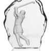 Pokal & Glasblock^Cristalica Glaspokal Golfspielering Frau Bleikristall teilmattiert 12 cm