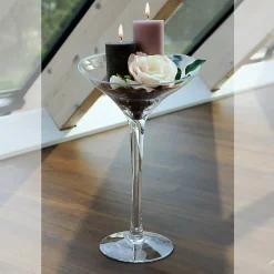 Geburtstag|Xxl^Cristalica Kingdom Glasschale auf Fuß Aria Famous 45cm Kerzenhalter Deko Gefäß Klarglas Geschenk