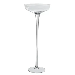 Geburtstag|Frauen^Cristalica Kingdom Glasschale auf Fuß Monaco Famous 70cm Kerzenhalter Deko Gefäß Klarglas Geschenk