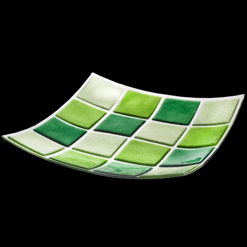 Einweihung|Teller & Platten^Art Glass Glasschale Mosaik Fusing 30x30cm