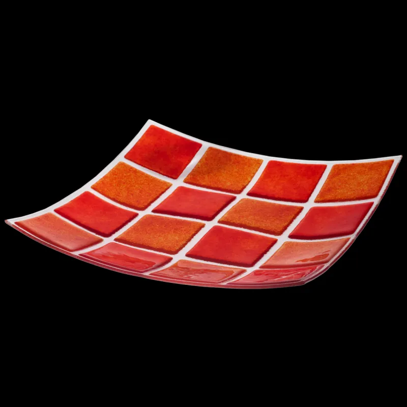 Einweihung|Teller & Platten^Art Glass Glasschale Mosaik Fusing 30x30cm
