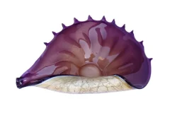 Schalen^Cristalica Glasschale Muschel violett Jozy Art Queen 35 cm
