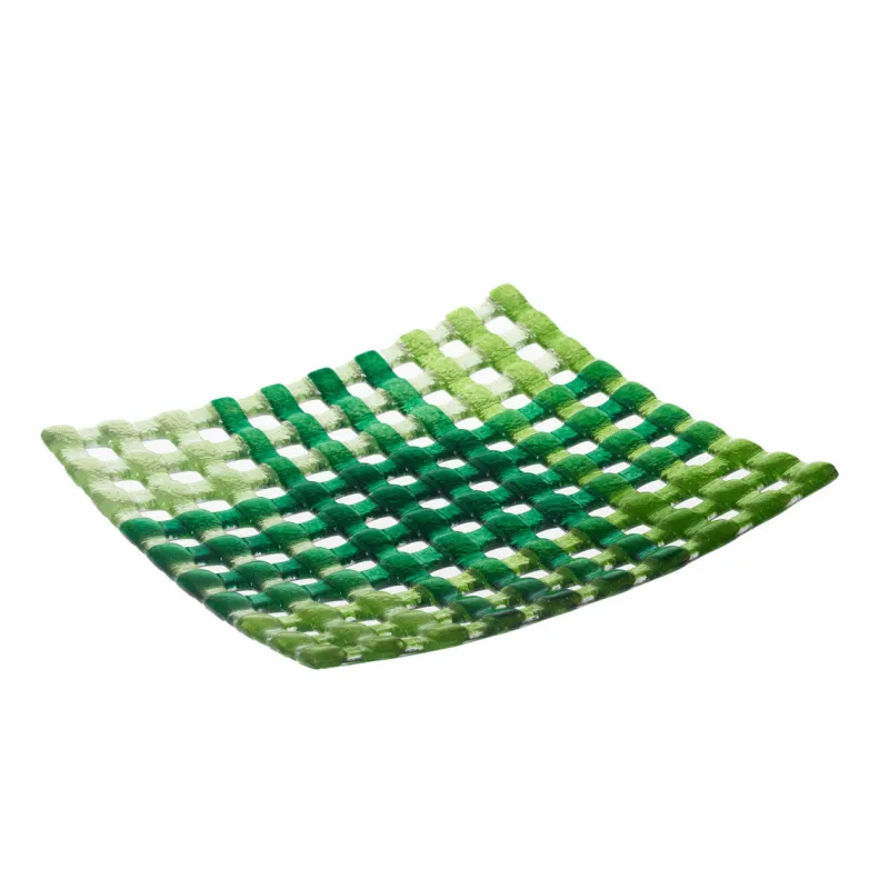Teller & Platten|Schalen & Schüsseln^Art Glass Glasschale Netz Fusing 20x20cm