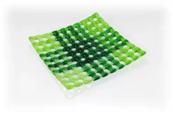 Teller & Platten|Schalen & Schüsseln^Art Glass Glasschale Netz Fusing 20x20cm