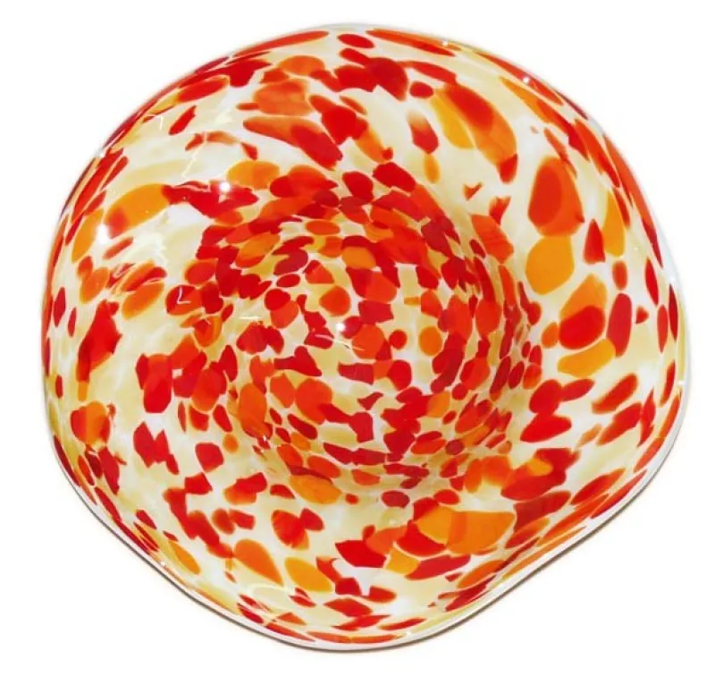 Schalen^Cristalica Glasschale Red Dots Jozefina Art Queen 55 cm
