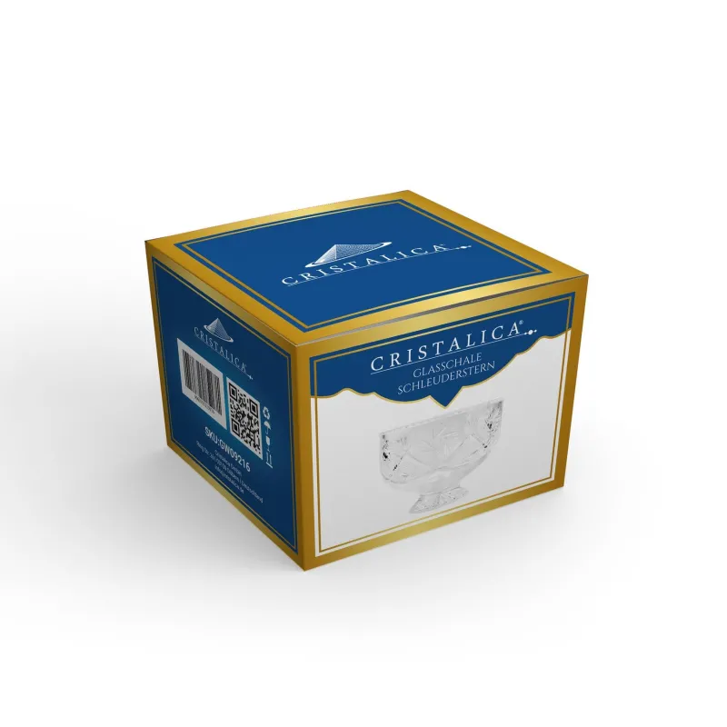 Valentienstag|Schalen^Cristalica Glasschale Schleuderstern Durchmesser ca. 16cm, mit Fuß