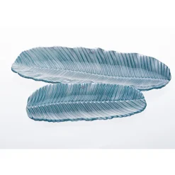 Geburtstag|Xxl^Glaswaren sonstige Glasschale Tablette Blatt Blau 2 Größen