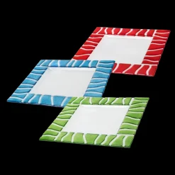 Teller & Platten|Schalen & Schüsseln^Art Glass Glasschale Teller Tischdeko quadratisch Design Safari Fusing Glas ca. 31x31cm Handmade