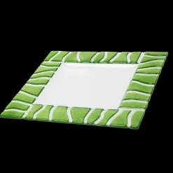 Teller & Platten|Schalen & Schüsseln^Art Glass Glasschale Teller Tischdeko quadratisch Design Safari Fusing Glas ca. 31x31cm Handmade