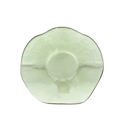 Schalen^Art Glass Glasschale Thüringer Waldglas grün 23cm gewellt Schüssel Gefäß Handmade