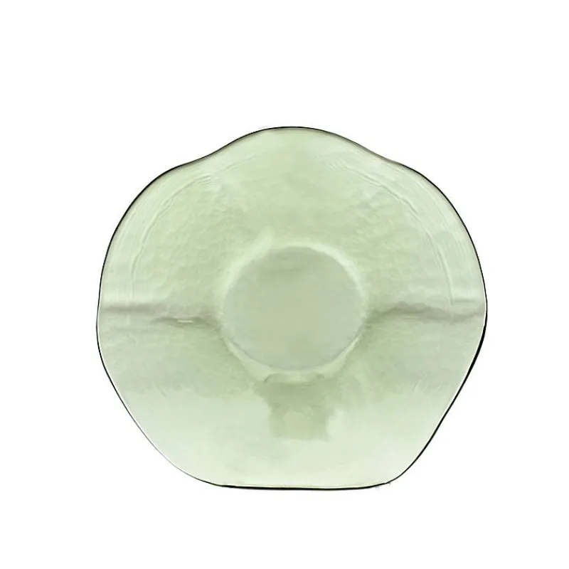 Schalen^Art Glass Glasschale Thüringer Waldglas grün 23cm gewellt Schüssel Gefäß Handmade