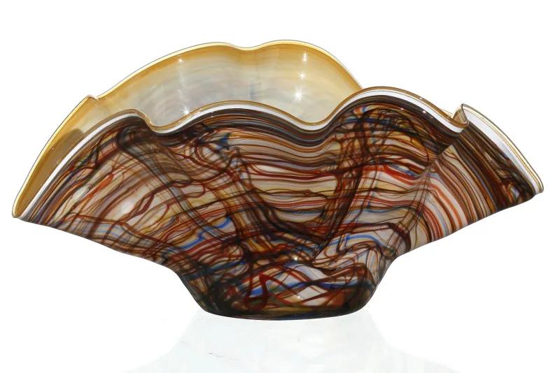 Schalen^Cristalica Glasschale Welle Jozefina Art Queen 40 cm