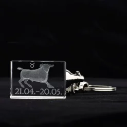 Sternzeichen|Geburtstag^Designmonster Glasschlüsselanhänger Sternzeichen Stier 3x2cm