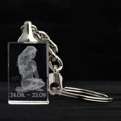Sternzeichen|Geburtstag^Designmonster Glasschlüsselanhänger Sternzecihen Jungfrau 3x2cm