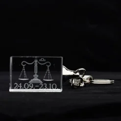 Sternzeichen|Geburtstag^Designmonster Glasschlüsselanhänger Sternzeichen Waage 3x2cm
