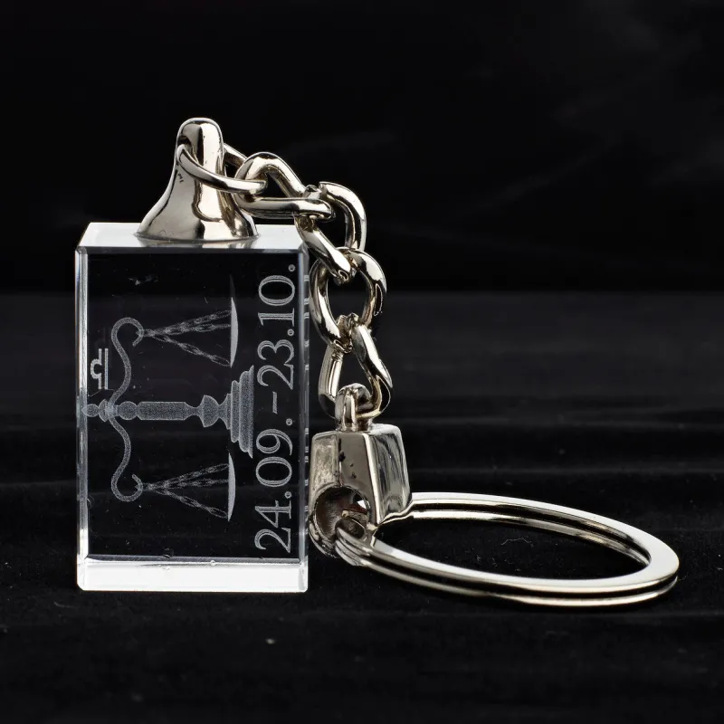 Sternzeichen|Geburtstag^Designmonster Glasschlüsselanhänger Sternzeichen Waage 3x2cm