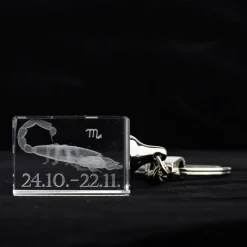 Sternzeichen|Geburtstag^Designmonster Glasschlüsselanhänger Sternzeichen Skorpion 3x2cm