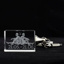 Sternzeichen|Geburtstag^Designmonster Glasschlüsselanhänger Sternzeichen Zwilling 3x2cm