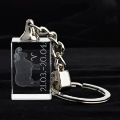 Sternzeichen|Geburtstag^Designmonster Glasschlüsselanhänger Sternzeichen Widder 3x2cm