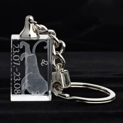 Sternzeichen|Geburtstag^Designmonster Glasschlüsselanhänger Sternzeichen Löwe 3x2cm