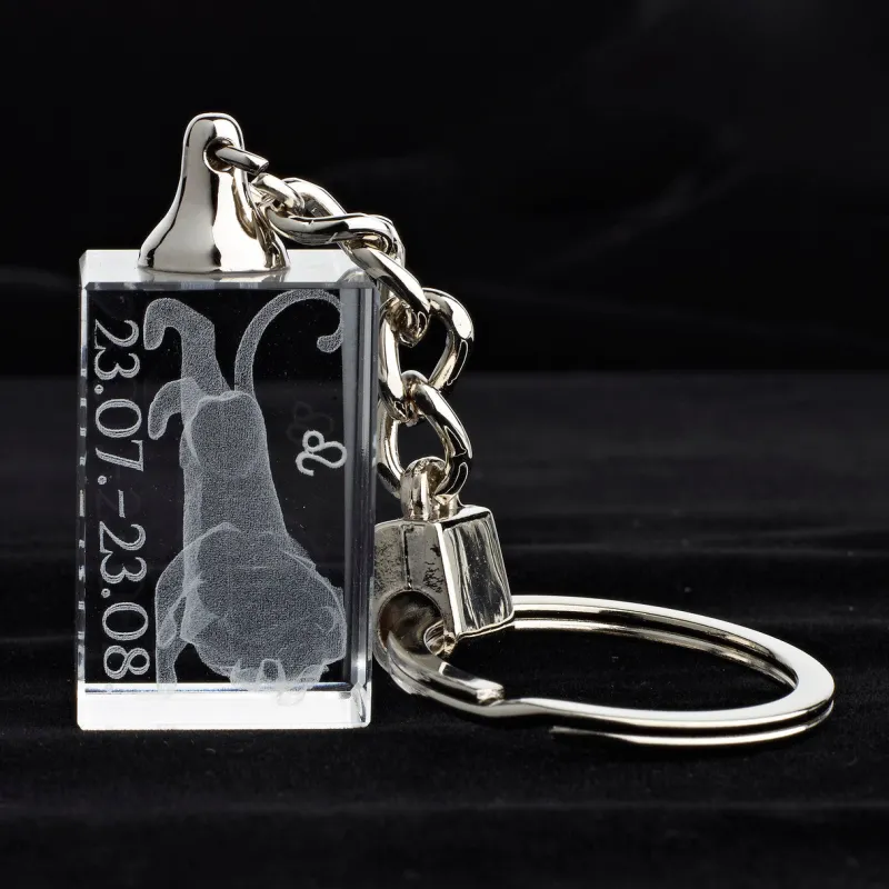 Sternzeichen|Geburtstag^Designmonster Glasschlüsselanhänger Sternzeichen Löwe 3x2cm