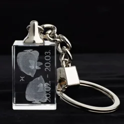 Sternzeichen|Geburtstag^Designmonster Glasschlüsselanhänger Sternzeichen Fische 3x2cm