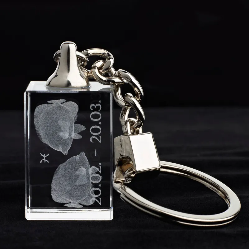 Sternzeichen|Geburtstag^Designmonster Glasschlüsselanhänger Sternzeichen Fische 3x2cm