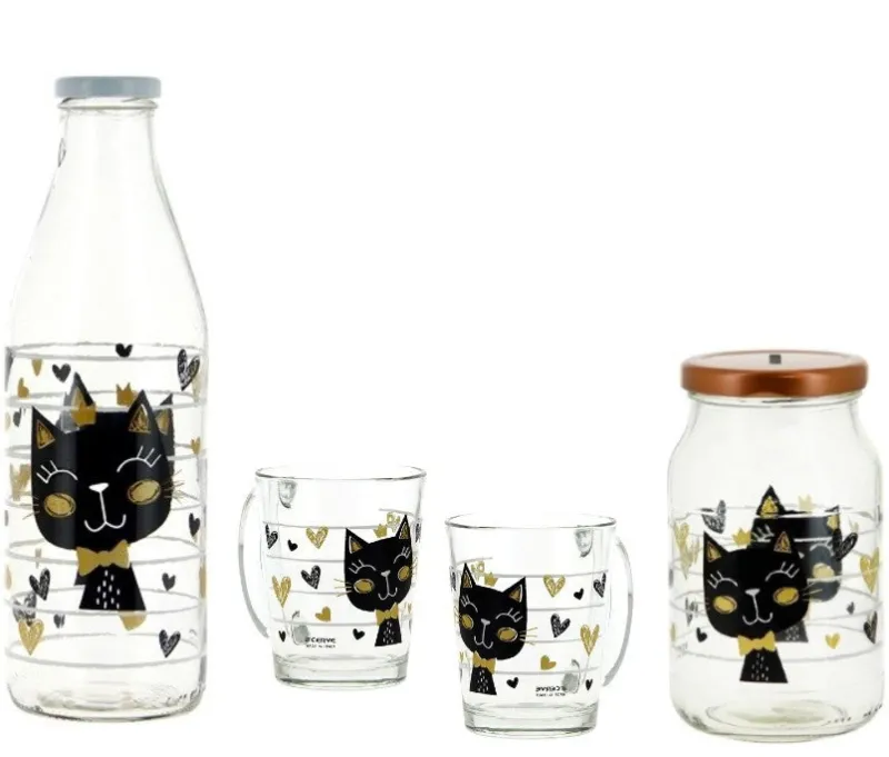Kinder|Sets^Glaswaren sonstige Glasset Golden Cat 4tlg.