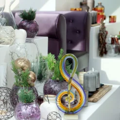 Männer|Skulpturen^Cristalica Glasskulptur Musik Symbol Höhe ca. 35cm Handarbeit