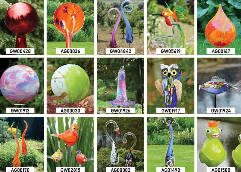 Kugeln & Zapfen^Art Glass Glasskulptur Saturn Gartenflair 47cm inkl. Stab