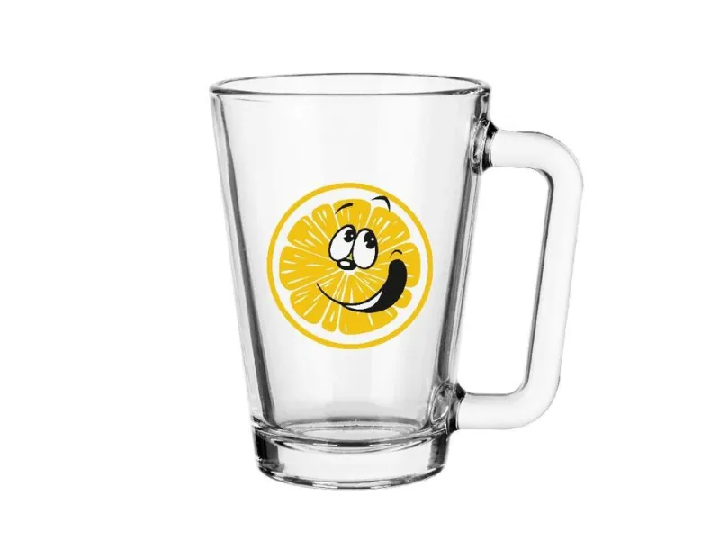 Tassen^Cristalica Glastasse freche Früchte 250ml 3-fach. sort.