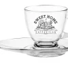 Tassen^Cristalica Glastasse mit Teller Home Sweet Home 230ml