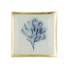 Geburtstag|Glasteller^Glaswaren sonstige Glasteller Goldrand Koralle weiß blau Maritim 10x10cm