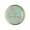 Geburtstag|Glasteller^Glaswaren sonstige Glasteller Goldrand rund Hip Hip Hurra 10cm mint Geburtstag