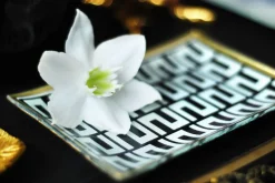 Weihnachten|Weihnachten^Gift Company Glasteller Goldrand Schriftzug Oh Deer Geweih14x10cm