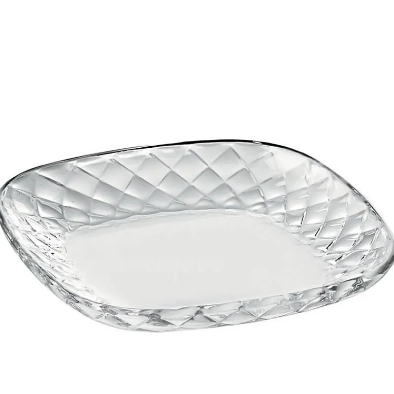 Teller & Platten^Cristalica Kingdom Glasteller Platzteller Servierteller Wabe 18cm transparent, aus Glas