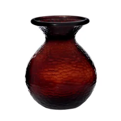 Vasen^Cristalica Glasvase Authentic 24,5cm braun Blumenvase rund Recycling-Glas