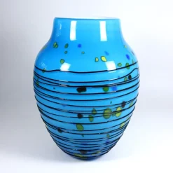 Vasen^Amara Design Glasvase Blue-Birds 29cm