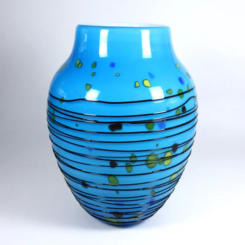 Vasen^Amara Design Glasvase Blue-Birds 29cm