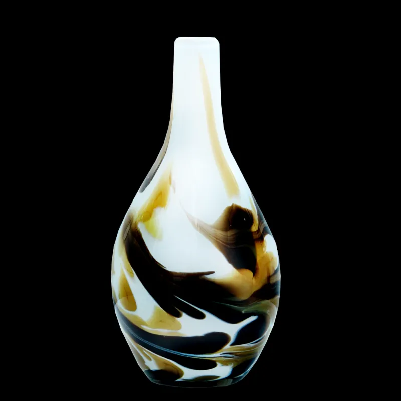 Vasen^Cristalica Glasvase Blumenvase Flasche Gefäß Rose 25cm Dekoration farbig mundgeblasen