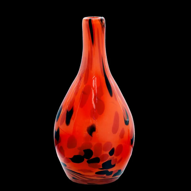 Vasen^Cristalica Glasvase Blumenvase Flasche Gefäß Rose 25cm Dekoration farbig mundgeblasen
