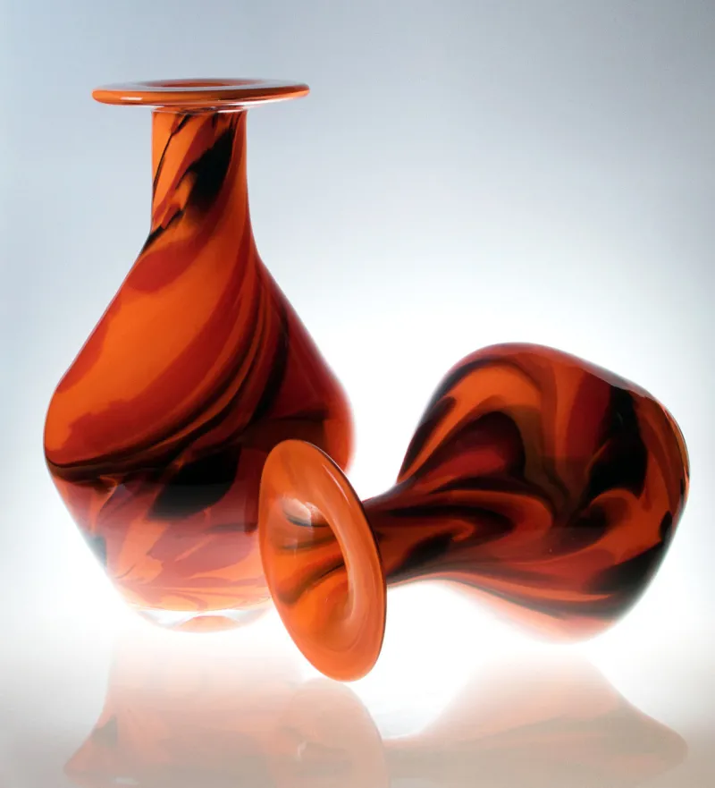 Geburtstag|Vasen^Cristalica Glasvase Blumenvase Gefäß Amphore Malta 23cm Dekoration farbig mundgeblasen