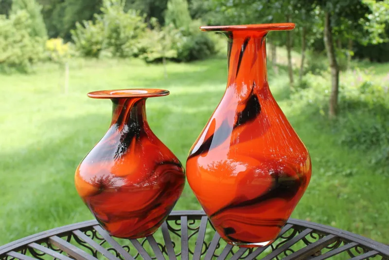 Geburtstag|Vasen^Cristalica Glasvase Blumenvase Gefäß Amphore Malta 23cm Dekoration farbig mundgeblasen