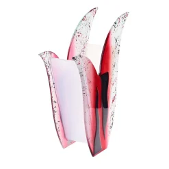 Vasen^Art Glass Glasvase Designelement Deko Tischvase Fusing Glas Kunst weiß rot 31cm Handmade