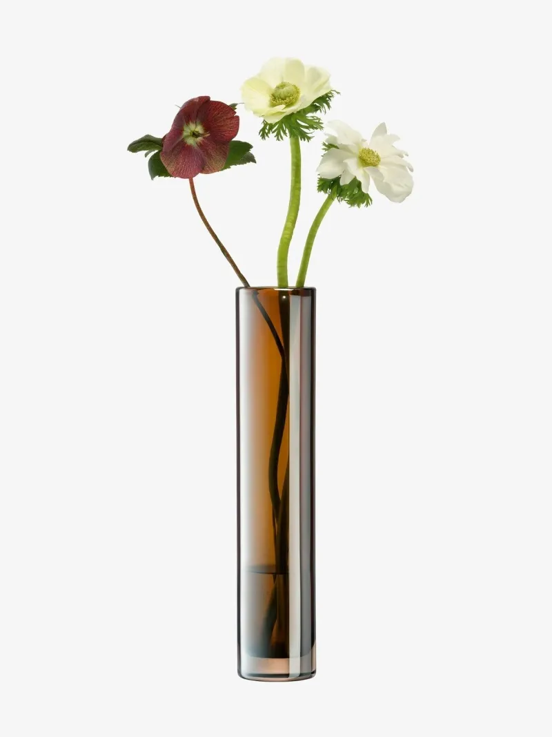 Vasen^Cristalica Glasvase Epoque 30cm Amber