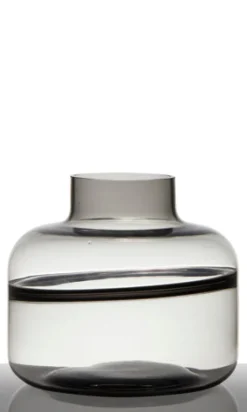 Einweihung|Vasen^Glaswaren sonstige Glasvase Flasche Dekovase Blütenvase Bottle Line Grau 20,5 cm