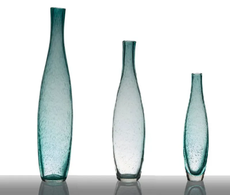 Geburtstag|Frauen^Glaswaren sonstige Glasvase Flaschenvase Dekovase Blütenvase Belly Aquablau 30 cm